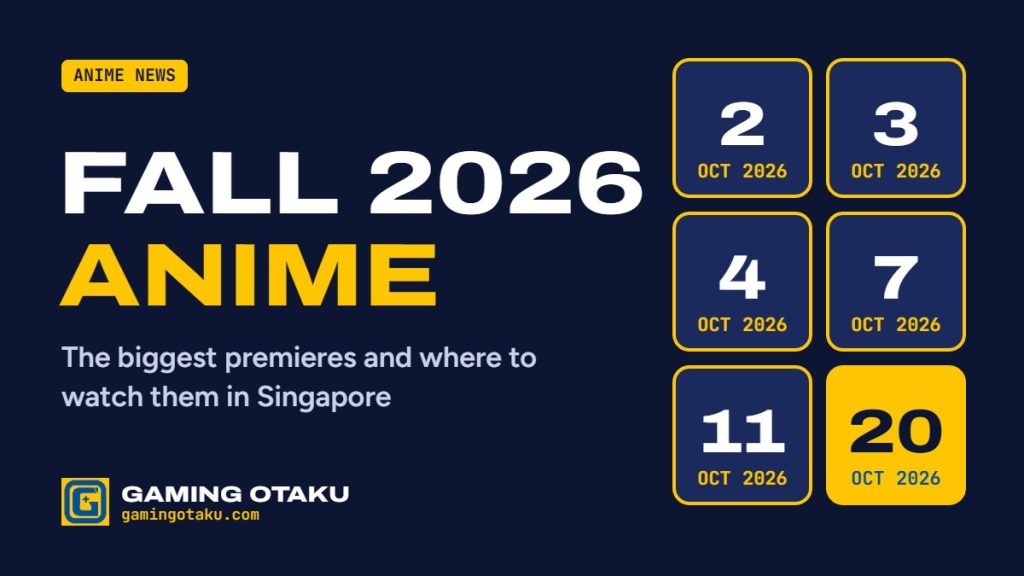 Fall 2026 anime guide cover: premiere dates 2, 3, 4, 7, 11 and 20 October 2026