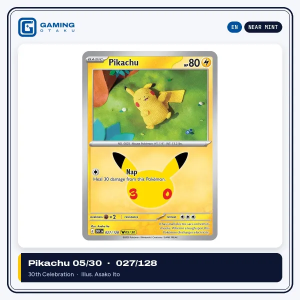English 30th Celebration Pikachu 027/128 (Pikachu 05/30)