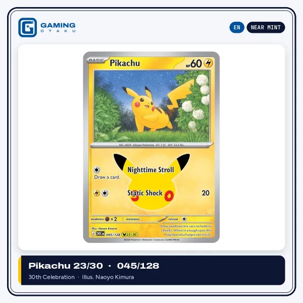 English 30th Celebration Pikachu 045/128 (Pikachu 23/30)