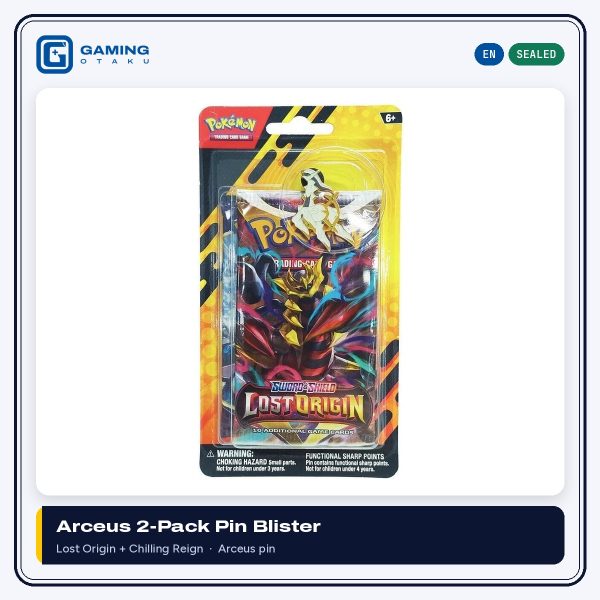 Pokémon TCG Arceus 2-pack pin blister with Lost Origin booster pack and Arceus pin