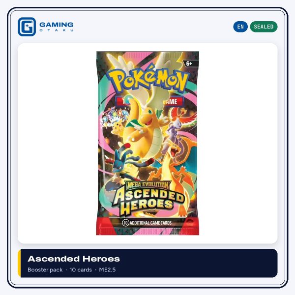 English Pokémon TCG Mega Evolution Ascended Heroes sealed booster pack