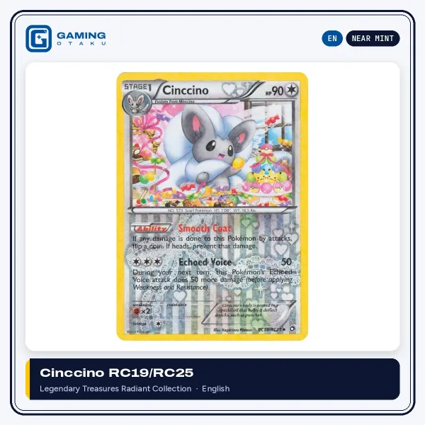 Cinccino RC19/RC25 Legendary Treasures English Pokémon card, Near Mint