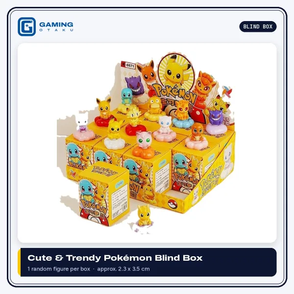 Cute & Trendy Pokémon Blind Box display with mini figures