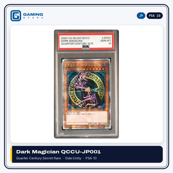 Japanese Yu-Gi-Oh! Dark Magician QCCU-JP001 Quarter Century Secret Rare graded PSA 10 Gem Mint