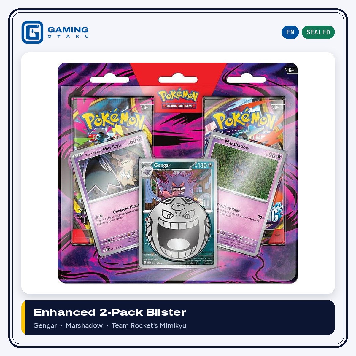 Pokémon TCG Enhanced 2-Pack Blister with Gengar, Marshadow and Team Rocket's Mimikyu promos