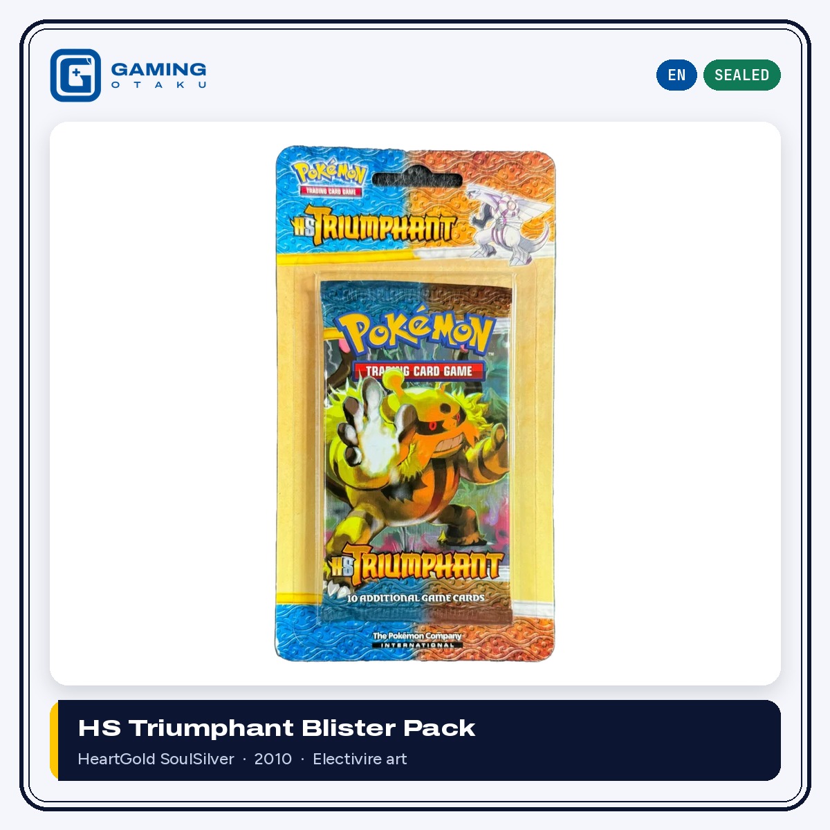 Sealed Pokémon HS Triumphant booster pack with Electivire artwork in original blister