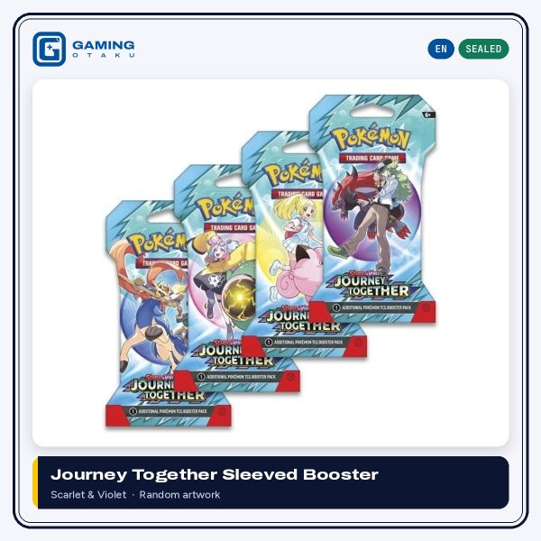 Pokémon TCG Scarlet & Violet Journey Together sleeved booster packs in four artworks