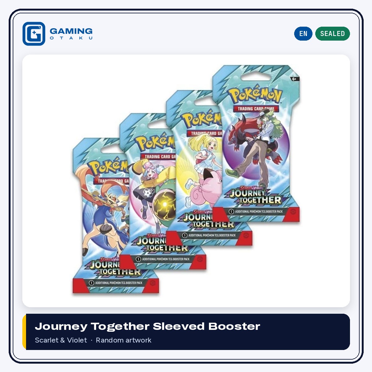 Pokémon TCG Scarlet & Violet Journey Together sleeved booster packs in four artworks