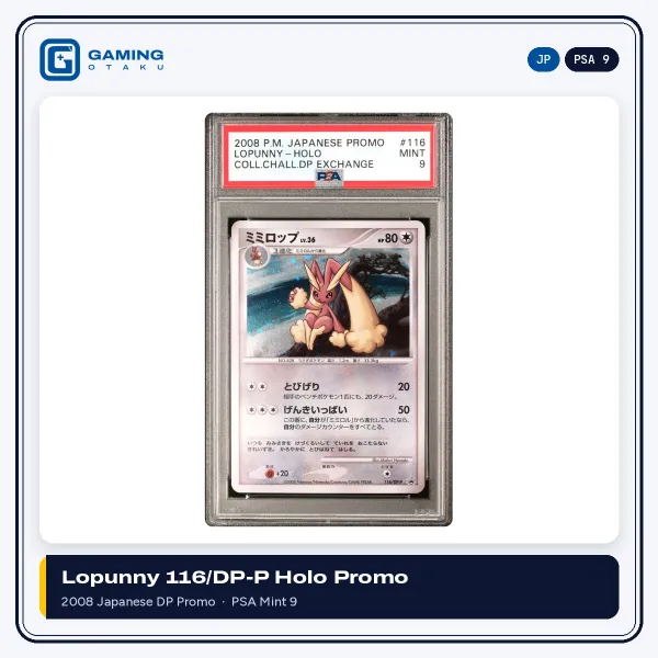 2008 Pokémon Japanese Lopunny 116/DP-P holo promo graded PSA 9 Mint