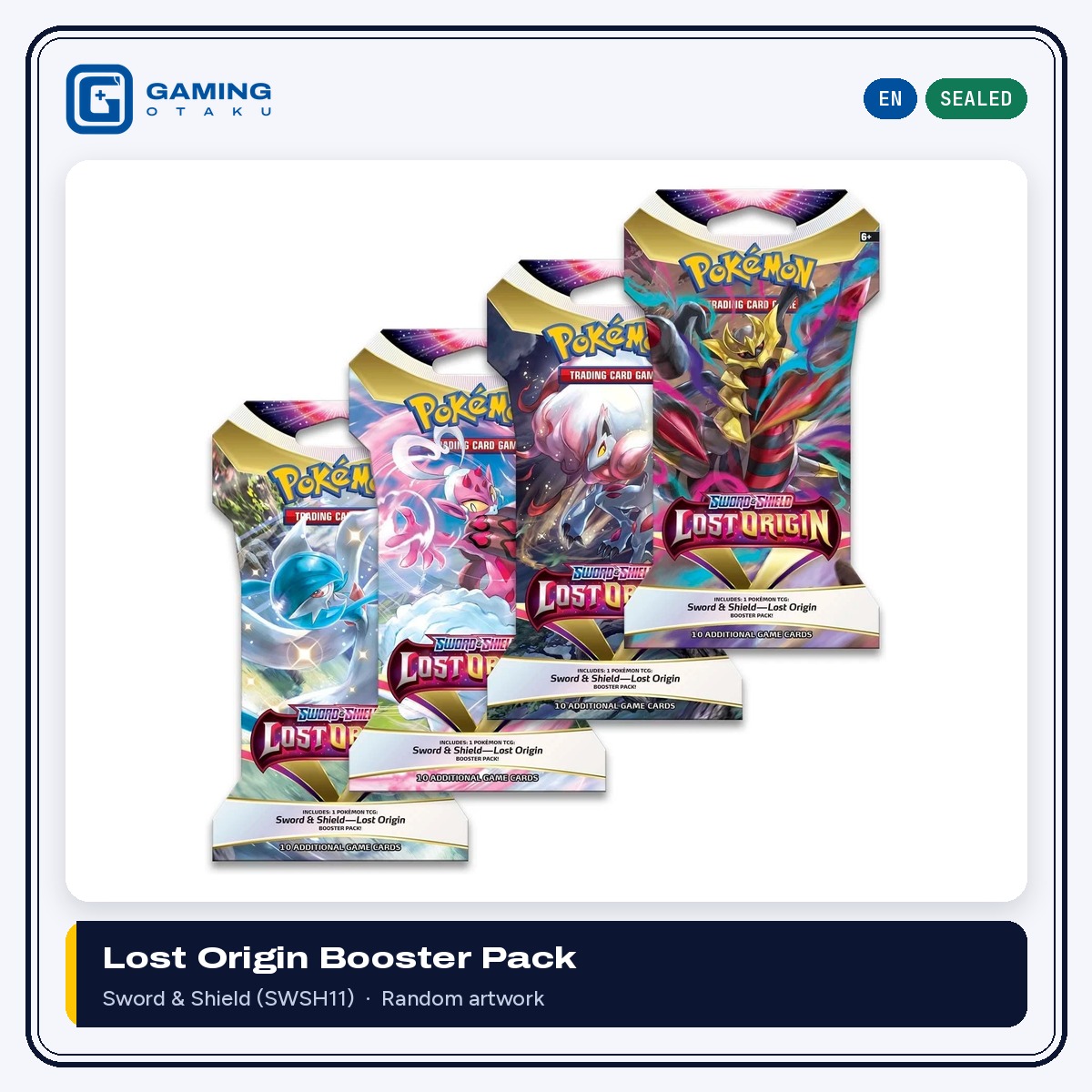 Pokémon TCG Sword & Shield Lost Origin booster packs in four artworks