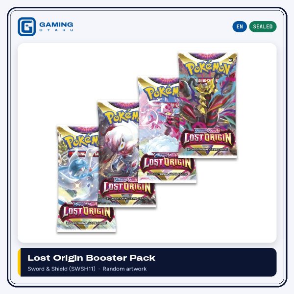 Pokémon TCG Sword & Shield Lost Origin booster packs in four artworks: Gardevoir, Hisuian Zoroark, Enamorus and Giratina