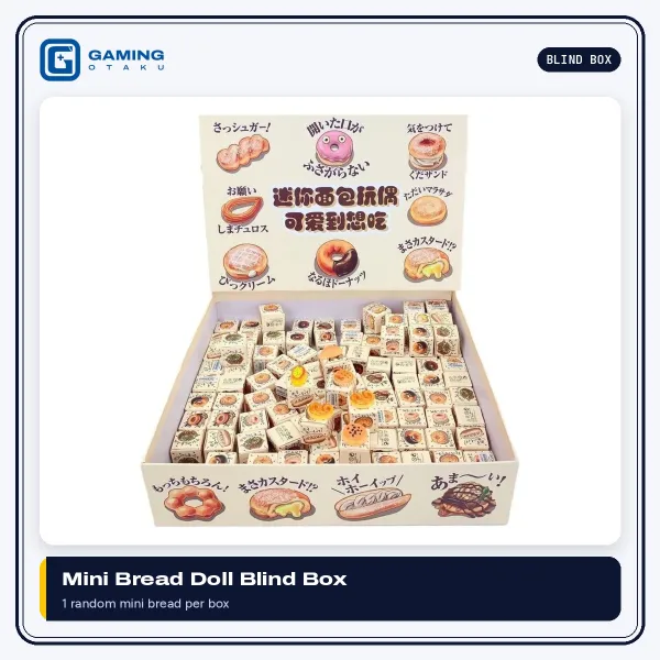 Mini Bread Doll Blind Box display box with mini cube blind boxes