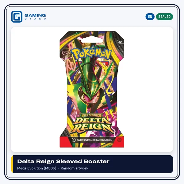 Pokémon TCG Mega Evolution Delta Reign ME06 sleeved booster pack, factory sealed