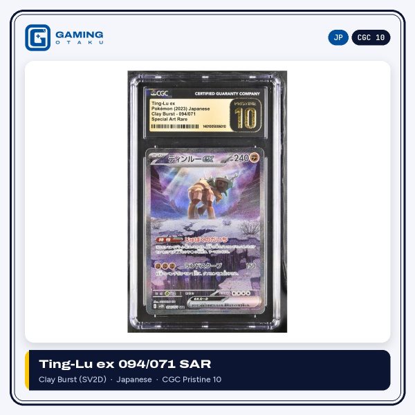 2023 Pokémon Japanese Ting-Lu ex Special Art Rare 094/071 from Clay Burst SV2D graded CGC Pristine 10