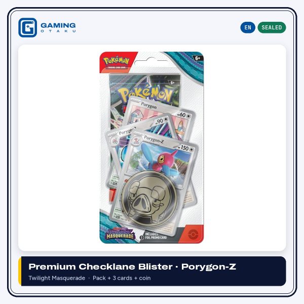 Pokémon TCG Twilight Masquerade premium checklane blister with Porygon, Porygon2 and Porygon-Z cards and coin